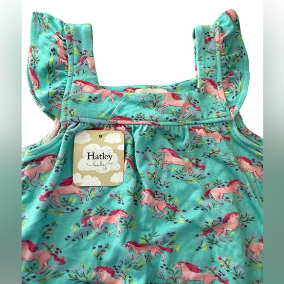 Hatley baby bamboo galloping horse ruffle sleeve romper, NWTS sz 0-3 months - Picture 2 of 9